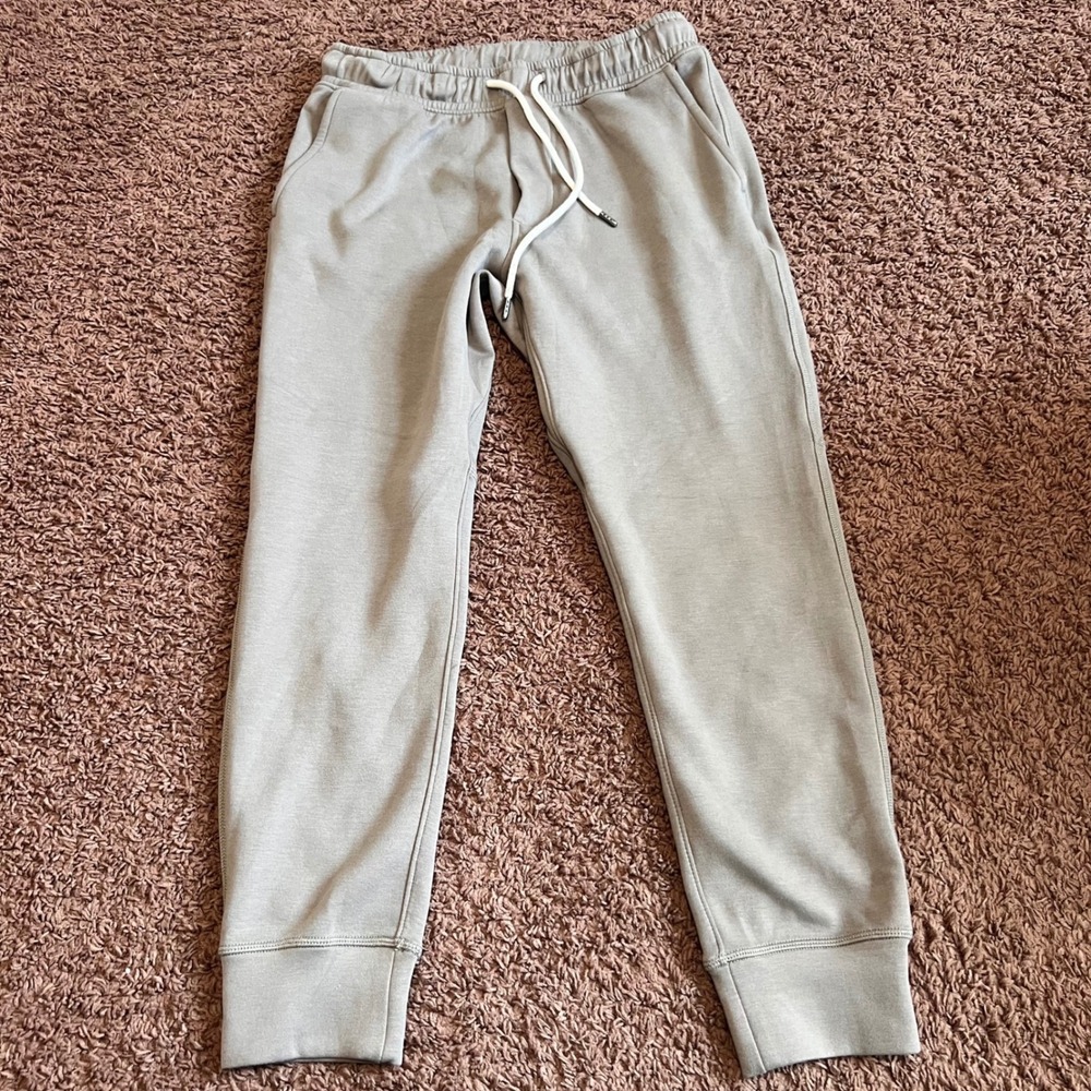 American Eagle Mens Jogger Sweatpants Taupe Gray Elastic Drawstring Size Medium